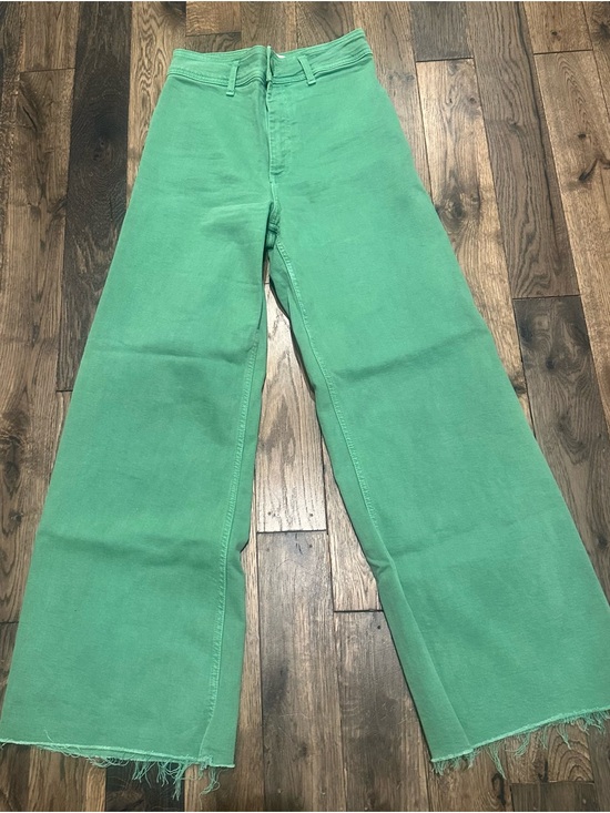 Zara Denim - Zara Green Wide Leg Flare Jeans-Size 4